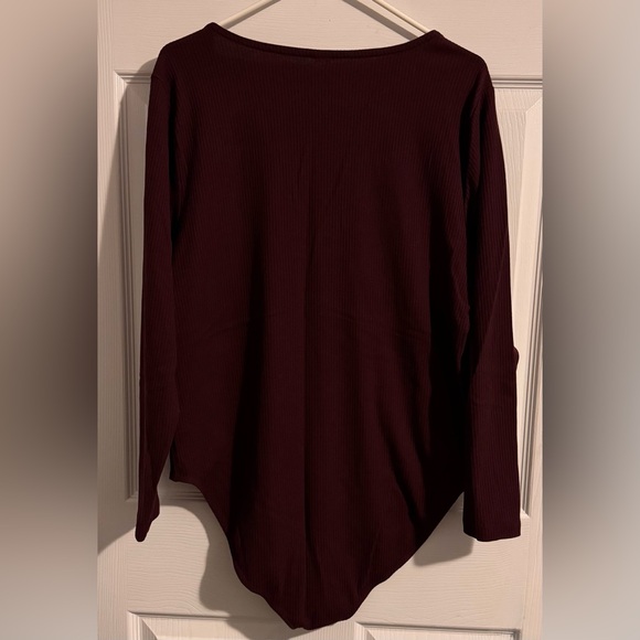 TWO Rib-Knit-Square Neck Bodysuits 3X - Picture 6 of 13